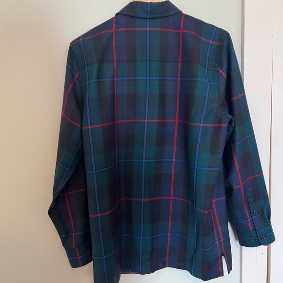 Lauren Ralph Lauren Wool Plaid Flannel Zip Up - Picture 5 of 7